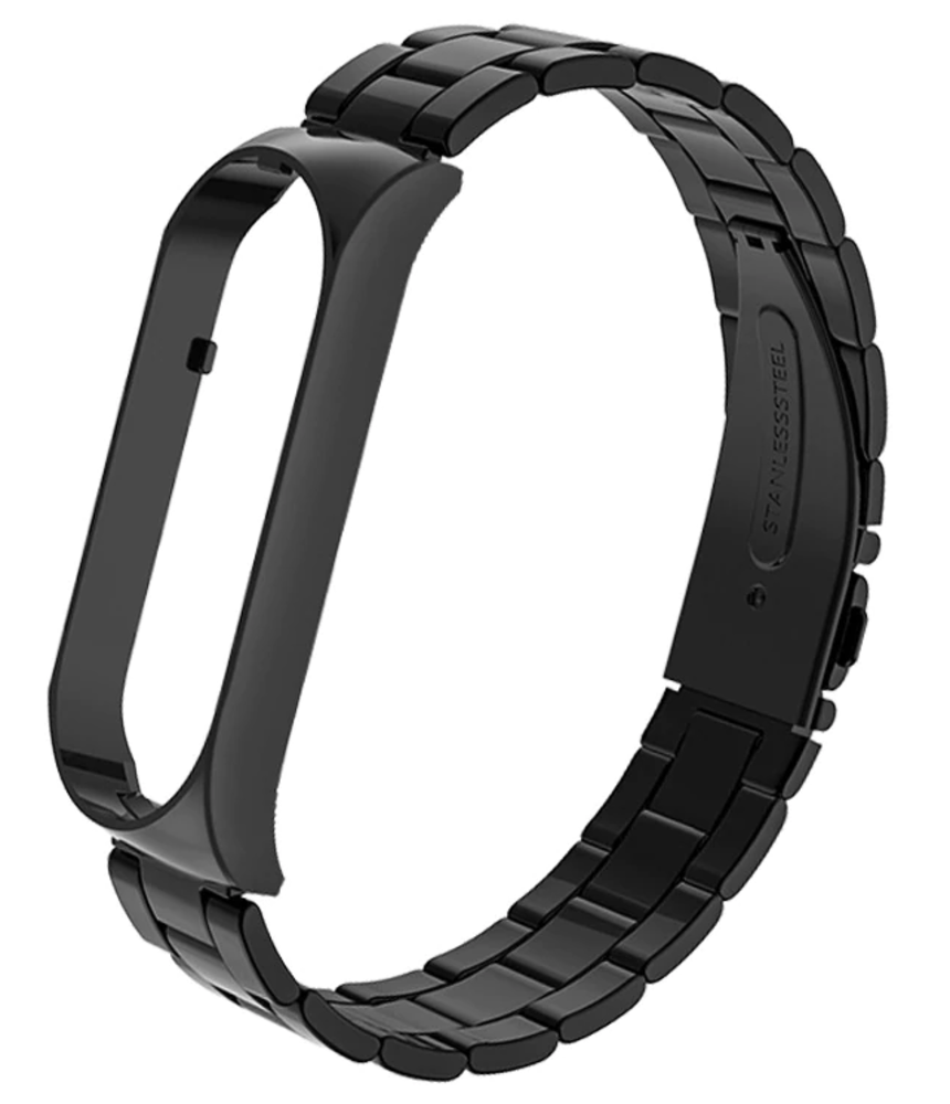 Strap-it Strap-it Bracelet acier Xiaomi Mi Band 5 (noir)
