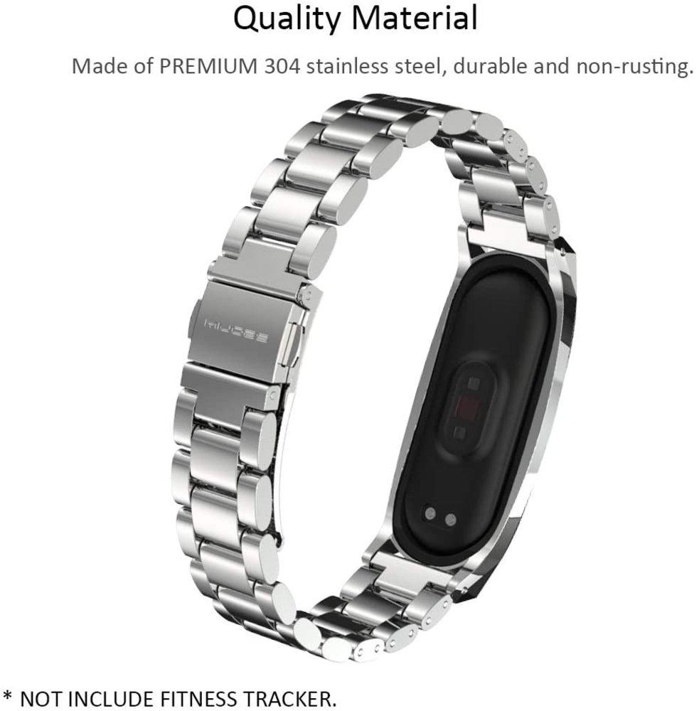 Strap-it Strap-it Bracelet acier Xiaomi Mi Band 5 (argent)