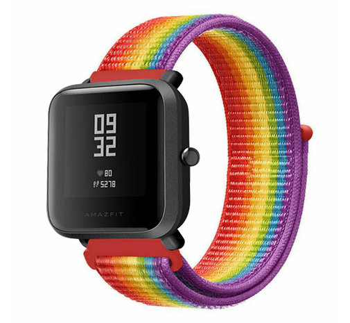 Strap-it Strap-it Bracelet nylon Xiaomi Amazfit Bip (arc-en-ciel)