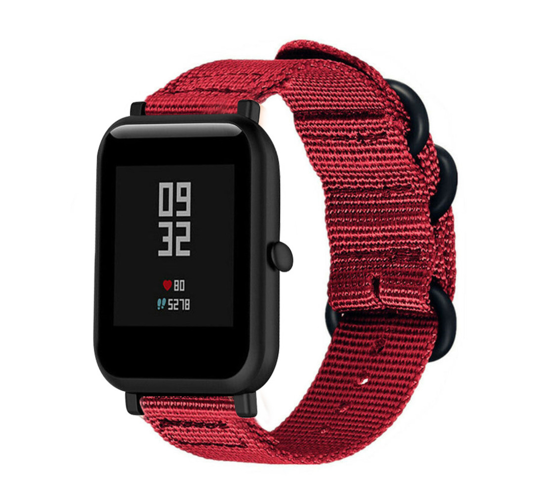 Strap-it Strap-it Bracelet nylon boucle Xiaomi Amazfit Bip (rouge)