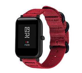 Strap-it Bracelet nylon boucle Xiaomi Amazfit Bip (rouge)