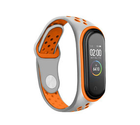 Strap-it Bracelet sport Xiaomi Mi band 6 (gris/orange)