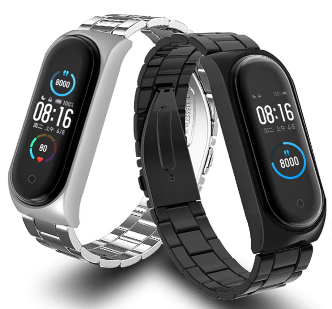 Strap-it Strap it Bracelet acier Xiaomi Mi Band 6 (noir)