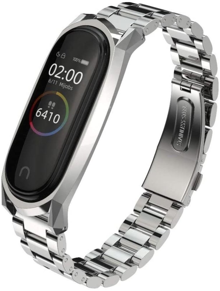 Strap-it Strap-it Bracelet acier Xiaomi Mi Band 6 (argent) 
