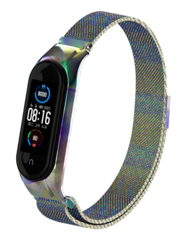 Strap-it Strap-it Bracelet Milanais Xiaomi Mi Band 6 (arc-en-ciel)