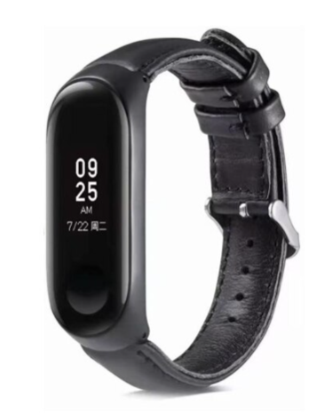 Strap-it Strap-it Bracelet cuir Xiaomi Mi band 6 (noir)
