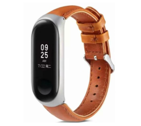 Strap-it Bracelet cuir Xiaomi Mi Band 3/4 (marron)