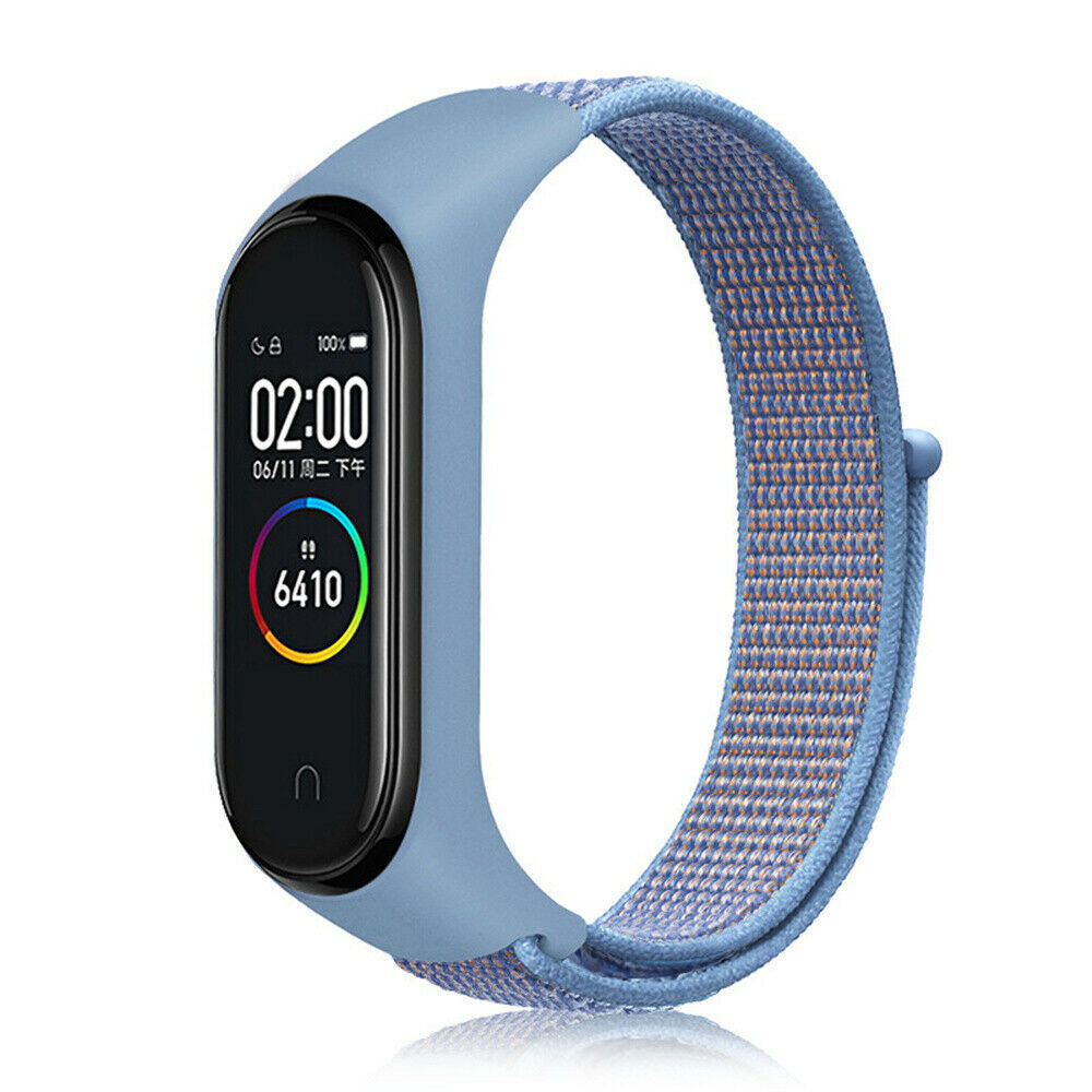 Strap-it Strap-it Bracelet nylon Xiaomi Mi Band 3/4 (bleu clair)