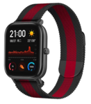 Strap-it Strap-it Bracelet Milanais Xiaomi Amazfit GTS (noir/rouge)
