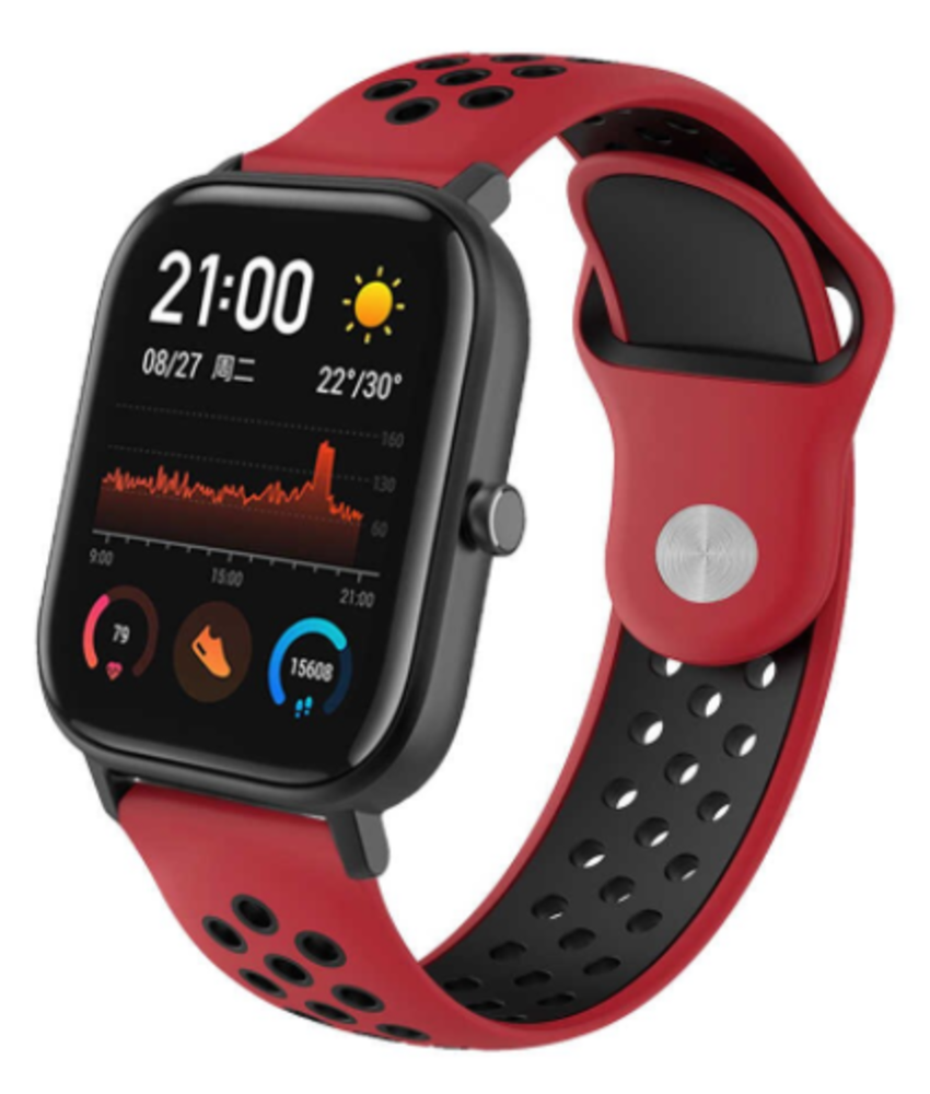 Strap-it Strap-it Bracelet Sport Xiaomi Amazfit GTS (rouge/noir)