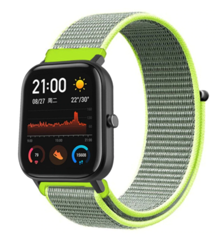 Strap-it Strap-it Bracelet nylon Xiaomi Amazfit GTS (fluorescent)