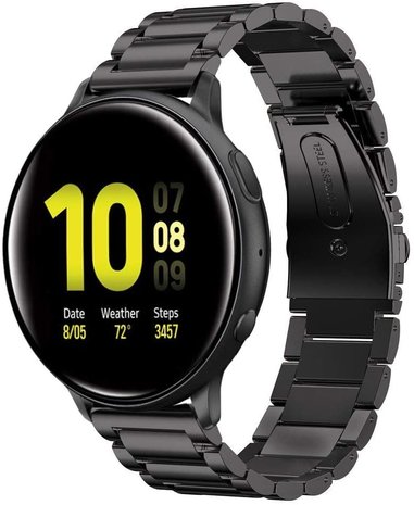 Strap-it Strap-it Bracelet acier Samsung Galaxy Watch Active (Noir)