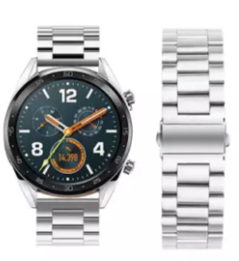 Strap-it Strap-it Bracelet acier Huawei Watch GT 2 (argent) Strap-it Strap-it Bracelet acier Huawei Watch GT 2 (argent)