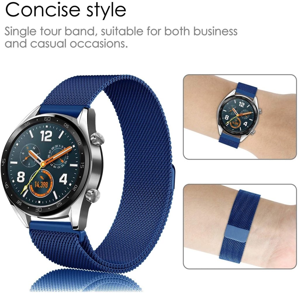 Strap-it Strap-it Bracelet Milanais Huawei Watch GT 2 (bleu)
