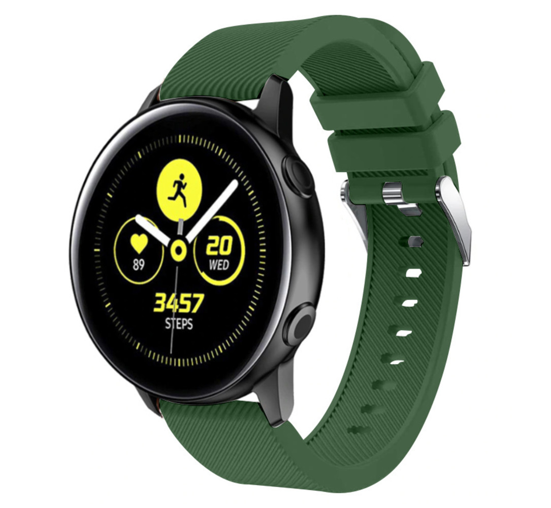 Strap-it Strap-it Bracelet silicone Samsung Galaxy Watch Active (vert armée)