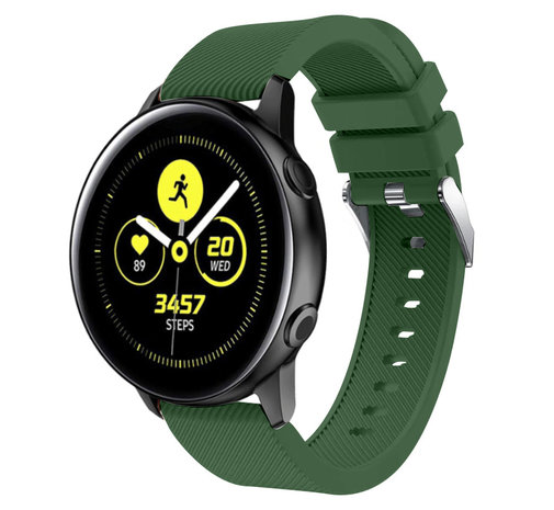 Strap-it Strap-it Bracelet silicone Samsung Galaxy Watch Active (vert armée)