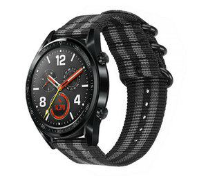 Strap-it Bracelet nylon boucle Huawei Watch GT 2 (noir/gris)
