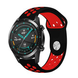 Strap-it Bracelet sport Huawei Watch GT 2 (noir rouge) Strap-it Bracelet sport Huawei Watch GT 2 (noir rouge)