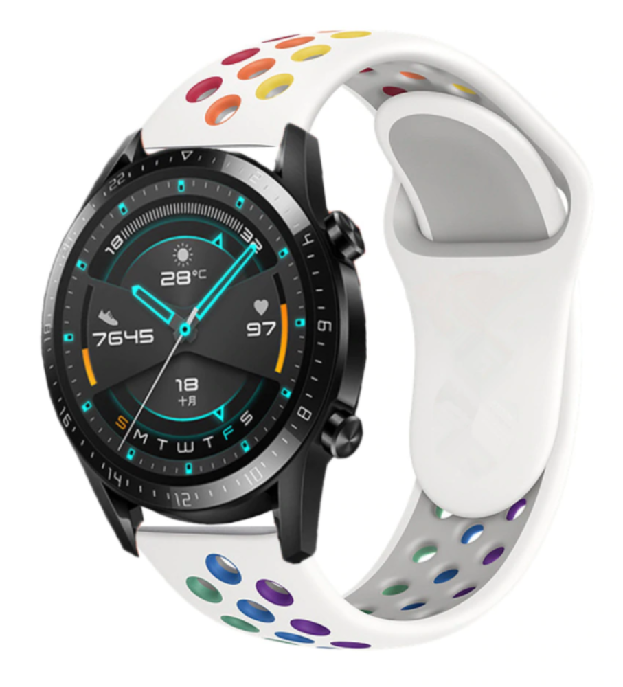 Strap-it Strap-it Bracelet sport Huawei Watch GT 2 (blanc et multicolore)