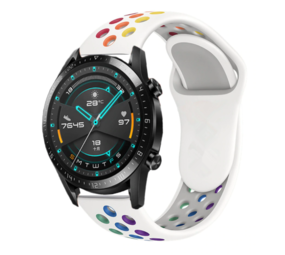 Strap-it Bracelet sport Huawei Watch GT 2 (blanc et multicolore) Strap-it Bracelet sport Huawei Watch GT 2 (blanc et multicolore)