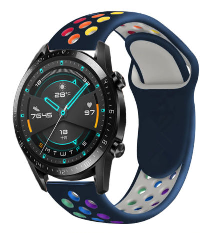Strap-it Strap-it Bracelet sport Huawei Watch GT 2 (bleu foncé et multicolore)