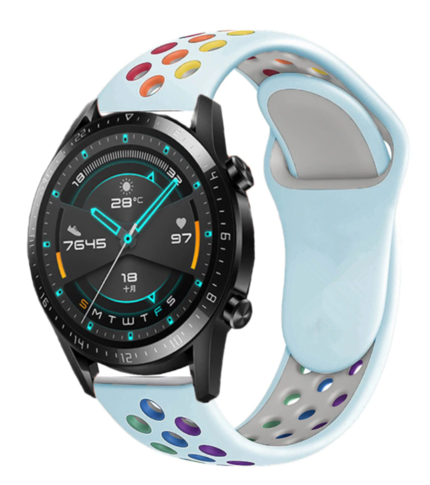 Strap-it Strap-it Bracelet sport Huawei Watch GT 2 (bleu clair et multicolore)