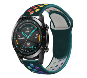 Strap-it Bracelet sport Huawei Watch GT 2 (vert pin et multicolore) Strap-it Bracelet sport Huawei Watch GT 2 (vert pin et multicolore)