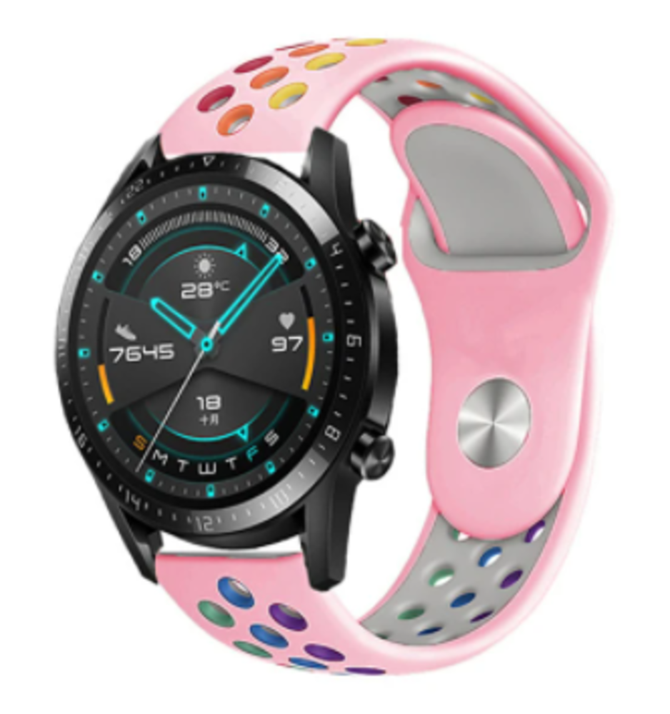 Strap-it Strap-it Bracelet sport Huawei Watch GT 2 (rose et multicolore) Strap-it Strap-it Bracelet sport Huawei Watch GT 2 (rose et multicolore)