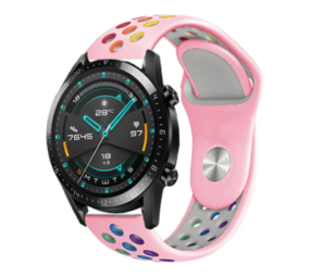 Strap-it Bracelet sport Huawei Watch GT 2 (rose et multicolore) Strap-it Bracelet sport Huawei Watch GT 2 (rose et multicolore)