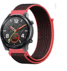 Strap-it Strap-it Bracelet nylon Huawei Watch GT 2  (noir/rouge)