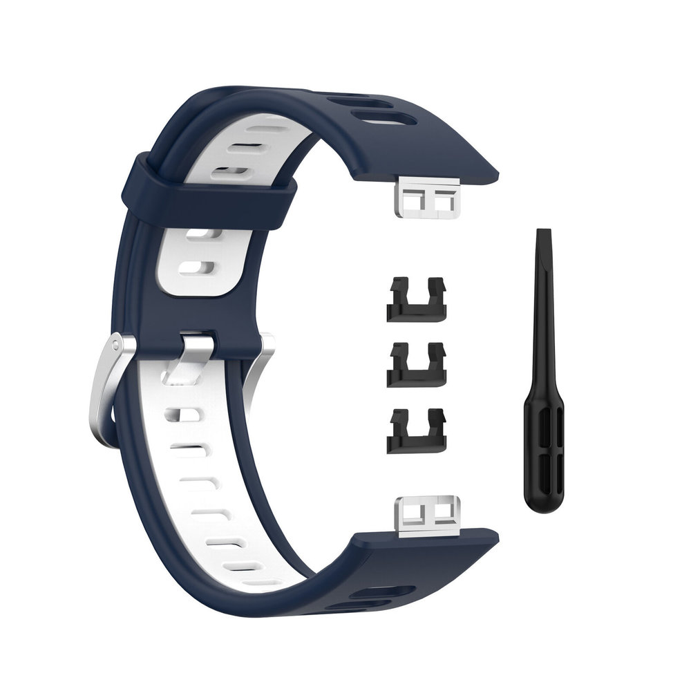 Strap-it Strap-it Bracelet à boucle sport Huawei Watch Fit (bleu/blanc) Strap-it Strap-it Bracelet à boucle sport Huawei Watch Fit (bleu/blanc)