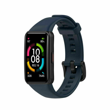 Strap-it Strap-it Bracelet silicone Huawei Band 6 (bleu foncé)