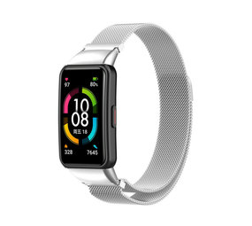 Strap-it Bracelet Milanais Huawei Band 6 (argent)