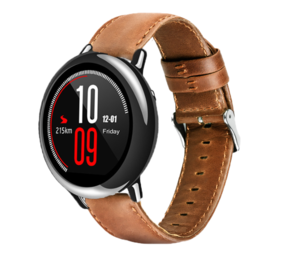 Strap-it Bracelet cuir Xiaomi Amazfit Pace (marron)