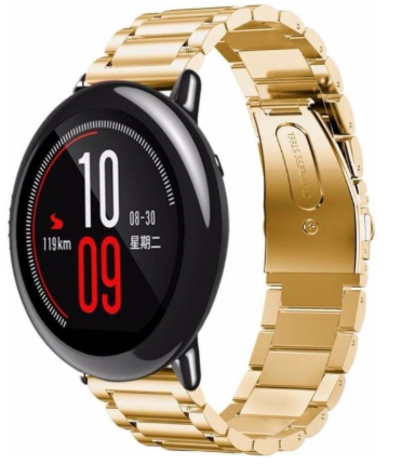 Strap-it Strap-it Bracelet acier Xiaomi Amazfit Pace (or)