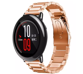 Strap-it Bracelet acier Xiaomi Amazfit Pace (or rose)