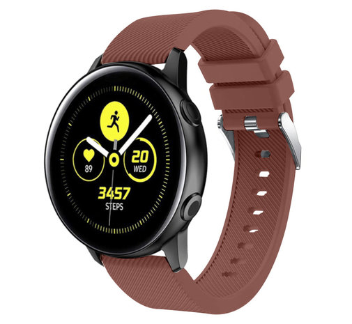 Strap-it Strap-it Bracelet silicone Samsung Galaxy Watch Active (marron café)