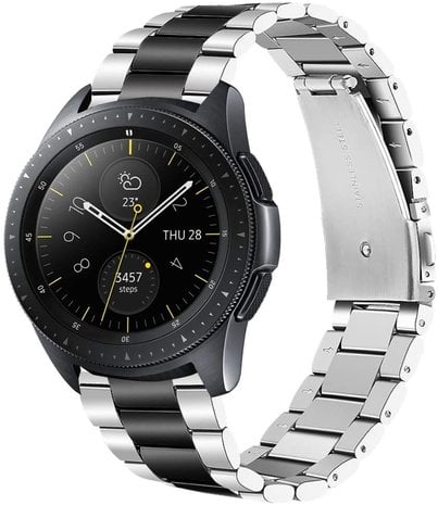 Strap-it Strap-it Bracelet acier Samsung Galaxy Watch 42mm (argent/noir)