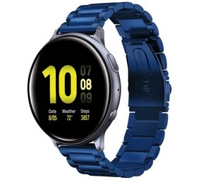 Strap-it Bracelet acier Samsung Galaxy Watch Active (bleu)
