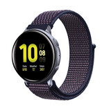 Strap-it Bracelet nylon Samsung Galaxy Watch Active (violet-bleu)