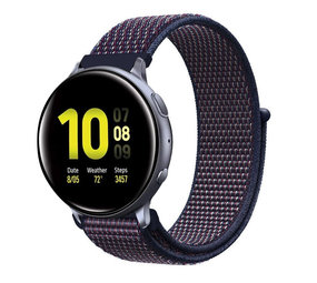 Strap-it Bracelet nylon Samsung Galaxy Watch Active (violet-bleu)