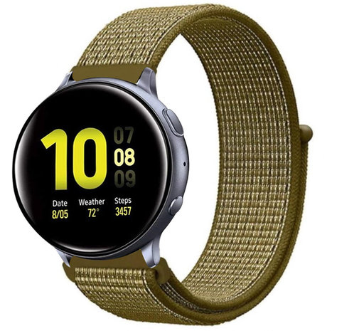 Strap-it Strap-it Bracelet nylon Samsung Galaxy Watch Active (olive) Strap-it Strap-it Bracelet nylon Samsung Galaxy Watch Active (olive)