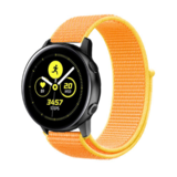 Strap-it Bracelet nylon Samsung Galaxy Watch Active (jaune clair)