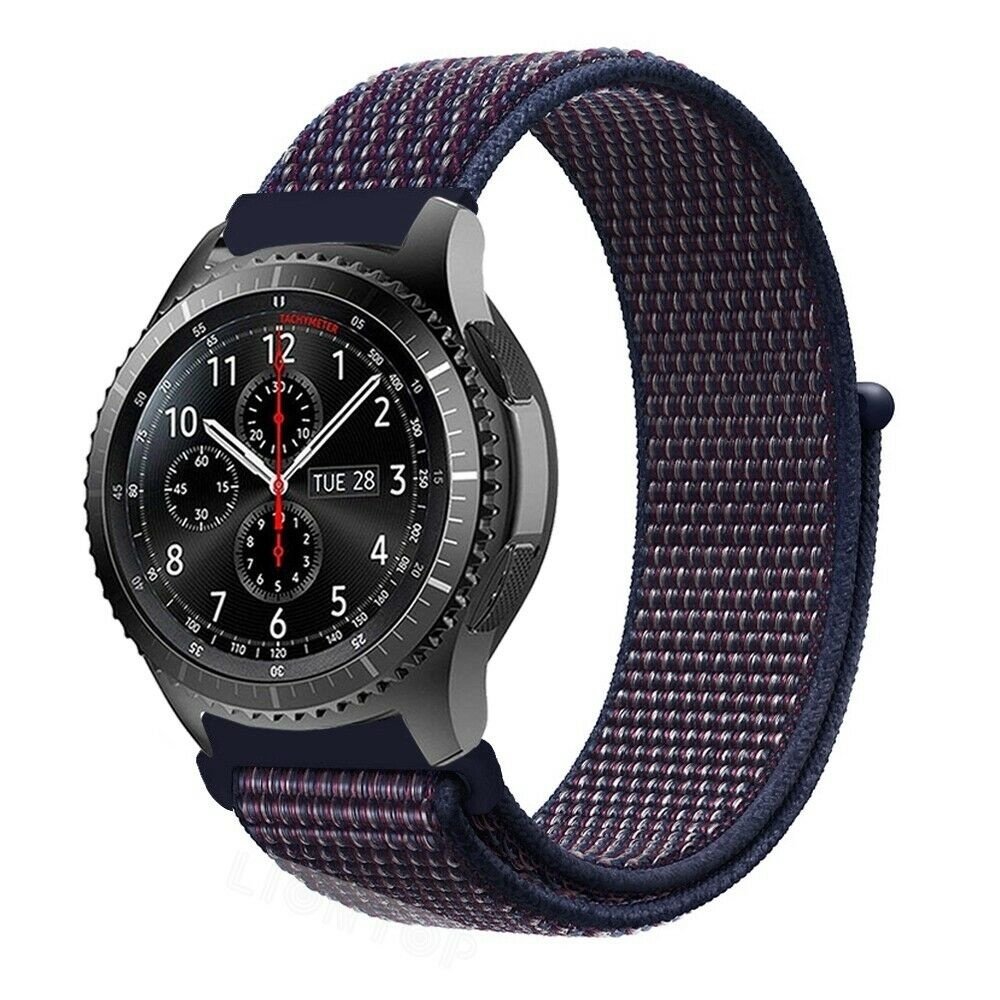 Strap-it Strap-it Bracelet nylon Samsung Galaxy Watch 46mm (violet-bleu)