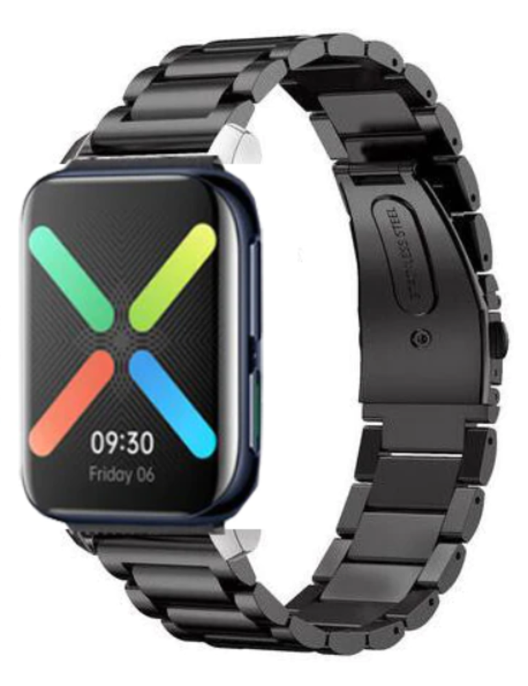 Strap-it Strap-it Bracelet acier Oppo Watch (noir) 