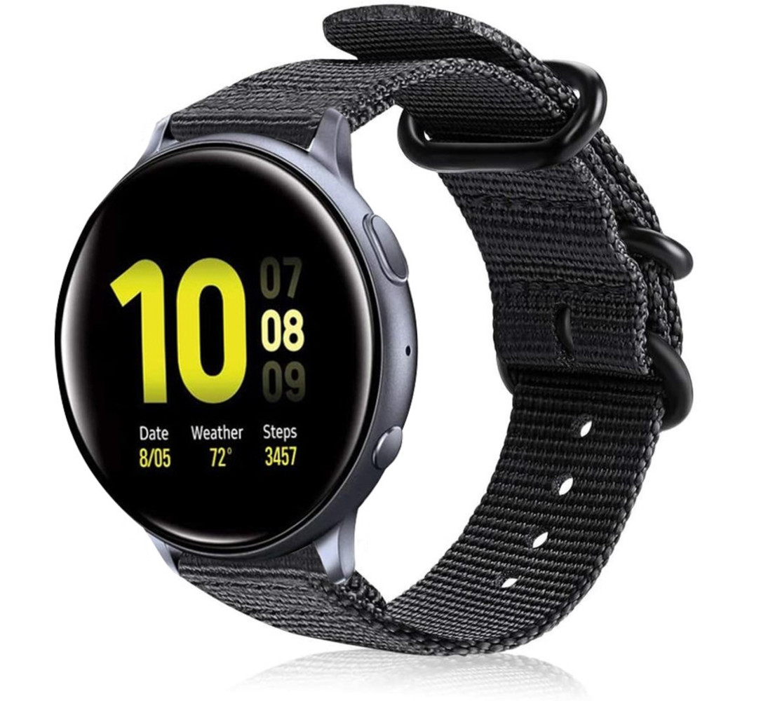 Strap-it Strap-it Bracelet nylon boucle Samsung Galaxy Watch Active (noir) Strap-it Strap-it Bracelet nylon boucle Samsung Galaxy Watch Active (noir)