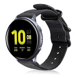 Strap-it Bracelet nylon boucle Samsung Galaxy Watch Active (noir)