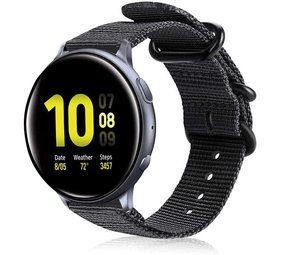 Strap-it Bracelet nylon boucle Samsung Galaxy Watch Active (noir)