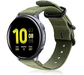 Strap-it Bracelet nylon boucle Samsung Galaxy Watch Active (vert)