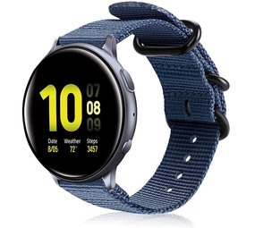 Strap-it Bracelet nylon boucle Samsung Galaxy Watch Active (bleu)